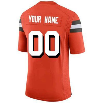 Custom C.Browns Orange Vapor Game Jersey -Stitched American Football Jerseys