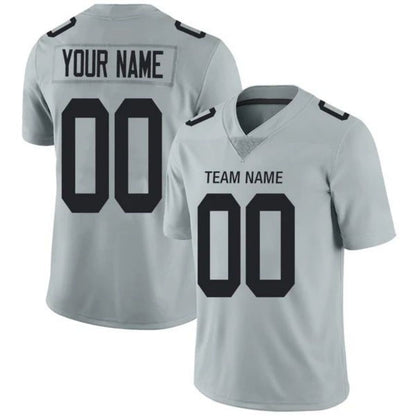 Custom LV.Raiders Gray Game Jersey -Stitched American Football Jerseys