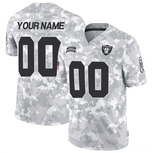 Custom LV.Raiders F.U.S.E Arctic Camo Salute To Service Limited Stitched Football Jersey