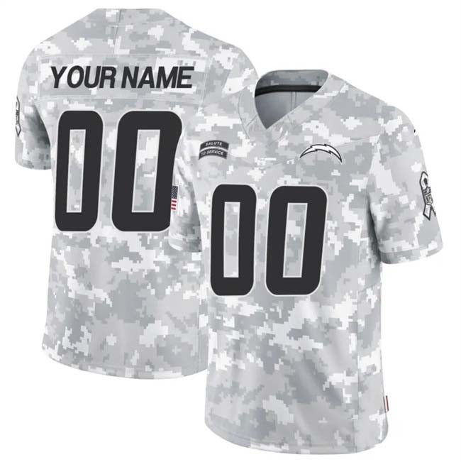 Custom LA.Chargers F.U.S.E Arctic Camo Salute To Service Limited Stitched Football Jersey