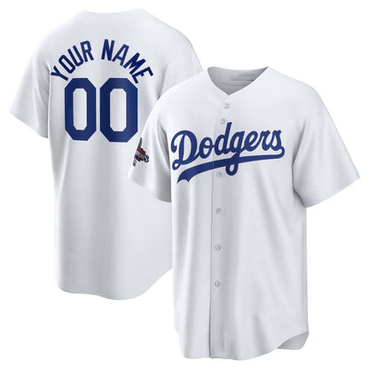 Custom LA.Dodgers White World Series Champions Home Replica Stitched Baseball Jerseys