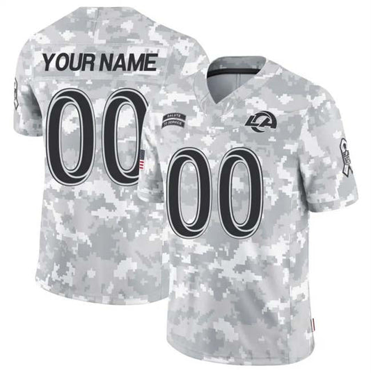 Custom LA.Rams F.U.S.E Arctic Camo Salute To Service Limited Stitched Football Jersey