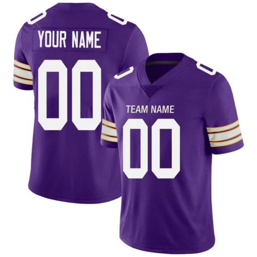 Custom MN.Vikings Stitched American Football Jerseys Personalize Birthday Gifts Purple Game Jersey