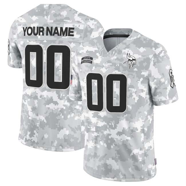 Custom MN.Vikings F.U.S.E Arctic Camo Salute To Service Limited Stitched Football Jersey