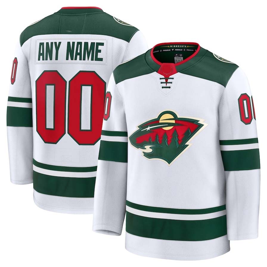 Custom M.Wild Fanatics Game Premium Jersey - White Stitched American Hockey Jerseys