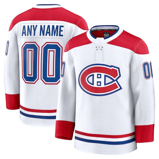 Custom M.Canadiens Fanatics Game Premium Jersey - White Stitched American Hockey Jerseys