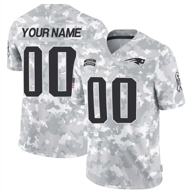 Custom NE.Patriots F.U.S.E Arctic Camo Salute To Service Limited Stitched Football Jersey