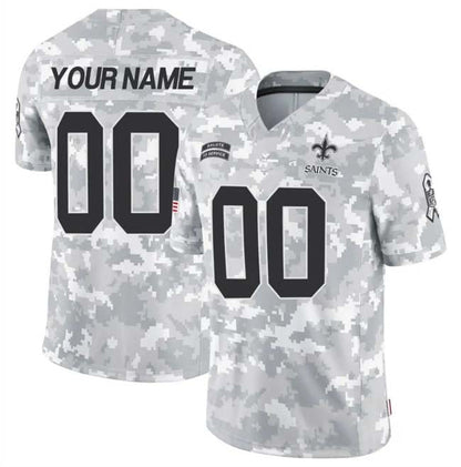 Custom NO.Saints F.U.S.E Arctic Camo Salute To Service Limited Stitched Football Jersey