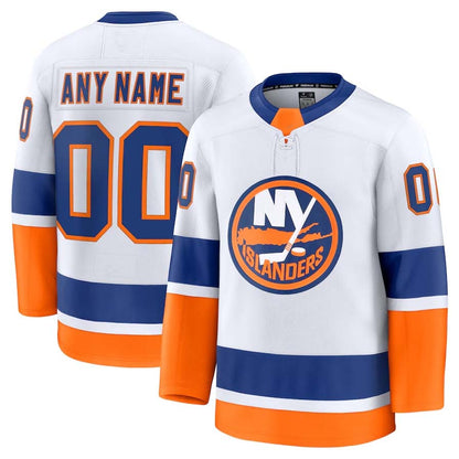 Custom NY.Islanders Fanatics Game Premium Jersey - White Stitched American Hockey Jerseys