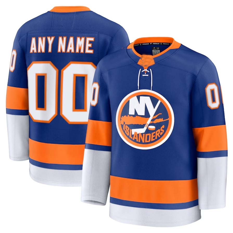 Custom NY.Islanders Fanatics Game Premium Jersey - Royal Stitched American Hockey Jerseys