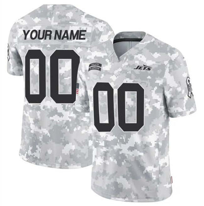 Custom NY.Jets F.U.S.E Arctic Camo Salute To Service Limited Stitched Football Jersey