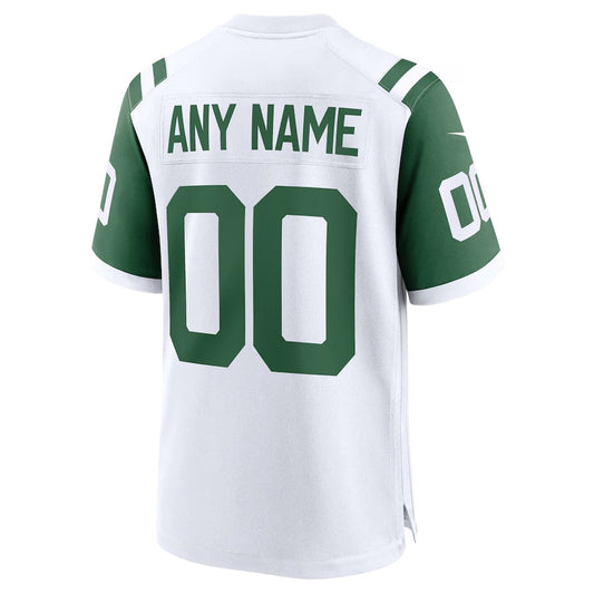 Custom NY.Jets Classic Alternate Replica Jersey - White Football Jersey