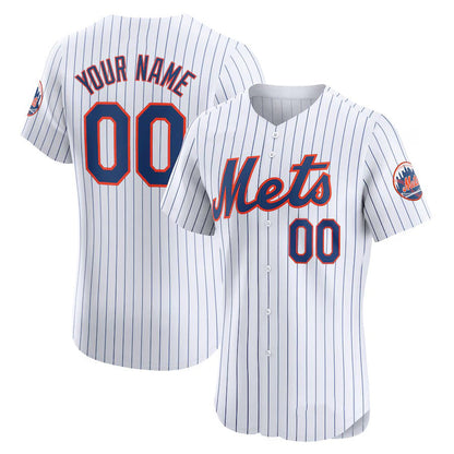 Custom NY.Mets White Home Limited Elite Baseball Jerseys