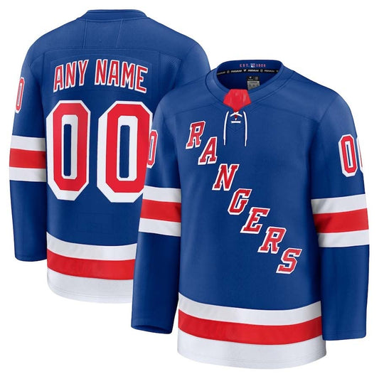 Custom NY.Rangers Fanatics Game Premium Jersey - Royal Stitched American Hockey Jerseys