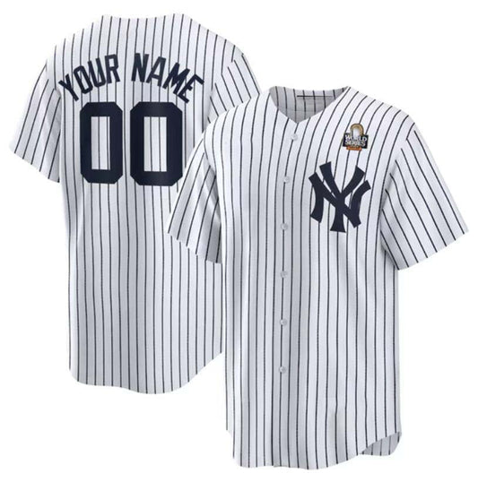 Custom NY.Yankees Active Player White Cool Base Stitched Baseball Jerseys