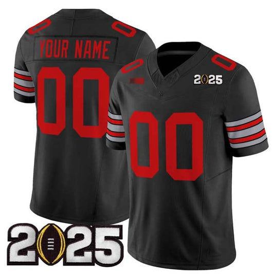 Custom O.State Buckeyes Black 2025 CFP Final Patch F.U.S.E. Vapor Limited Stitched Football American College Jerseys