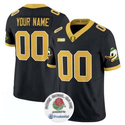 Custom O.Ducks Black 2024 F.U.S.E. Rose Bowl Vapor Limited Stitched Football American College Jerseys