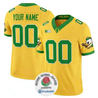 Custom O.Ducks Active Gold 2024 F.U.S.E. Rose Bowl Vapor Limited Stitched Football American College Jerseys