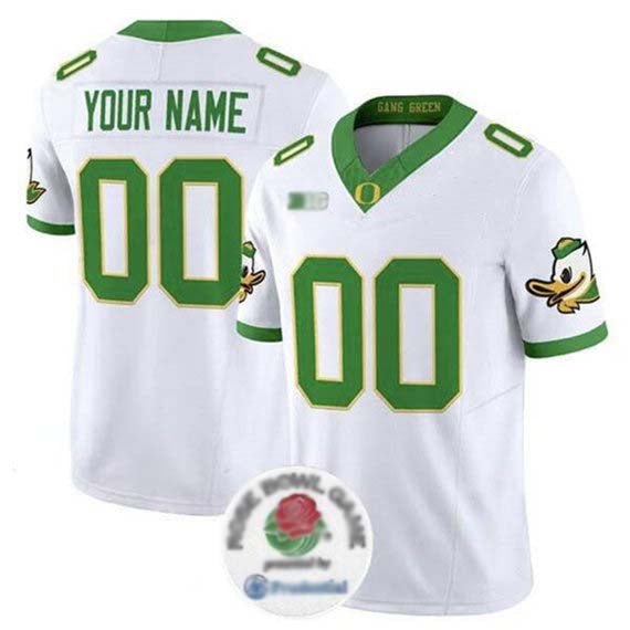 Custom O.Ducks White 2024 F.U.S.E. Rose Bowl Vapor Limited Stitched Football American College Jerseys