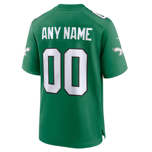 Custom P.Eagles Green Game Jersey -American Stitched Football Jerseys