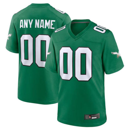 Custom P.Eagles Green Game Jersey -American Stitched Football Jerseys