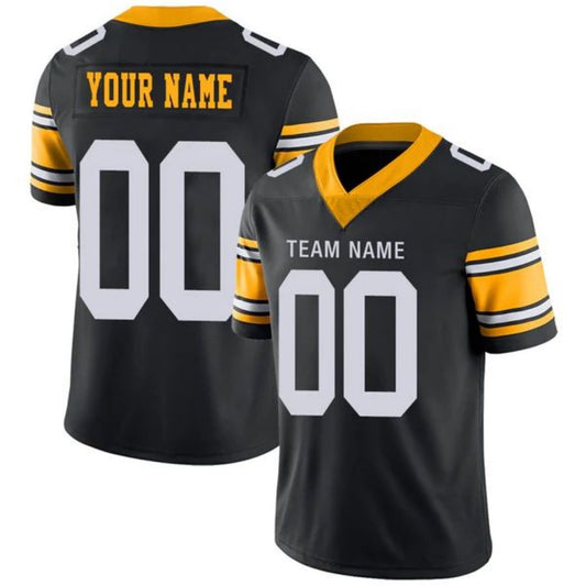 Custom P.Steelers Black Elite Jersey -Stitched American Football Jerseys Personalize Birthday Gifts