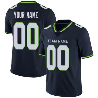 Custom S.Seahawks Navy Game Jersey -Stitched American Football Jerseys Personalize Birthday Gifts