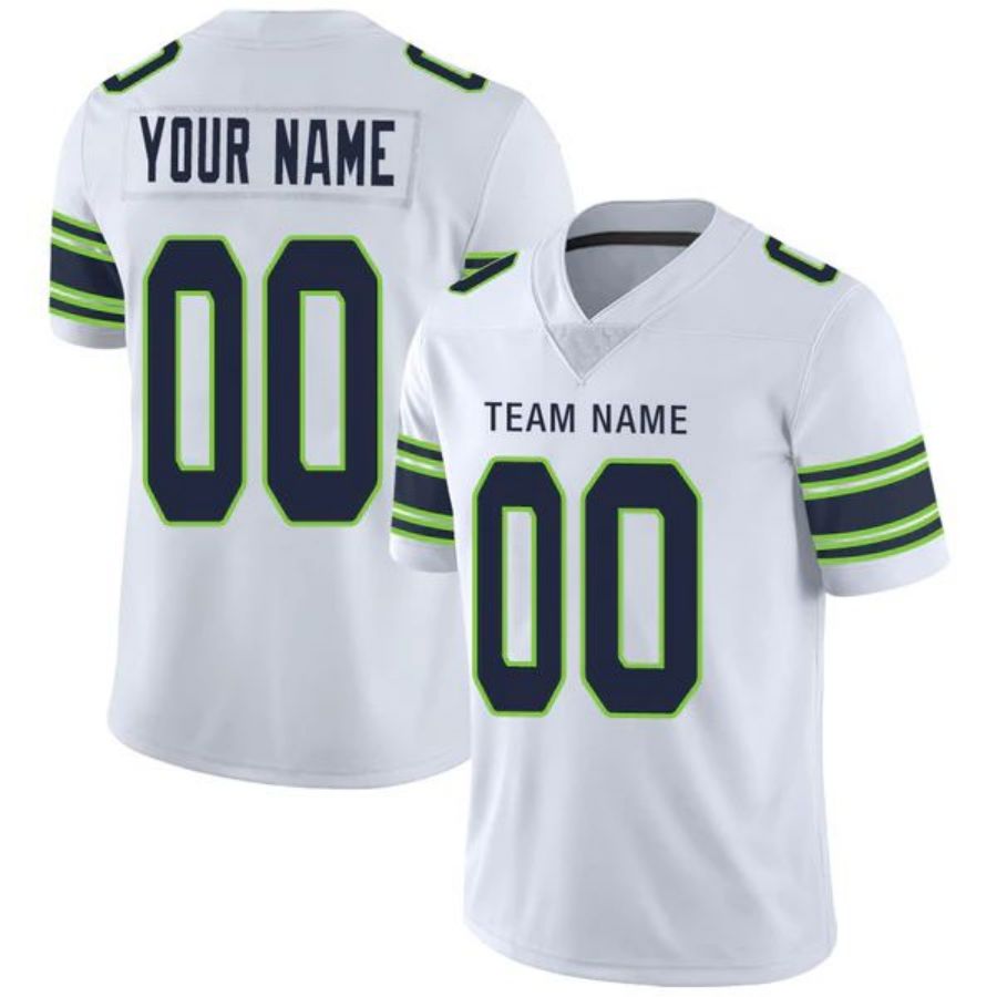 Custom S.Seahawks Stitched American Football Jerseys -Personalize Birthday Gifts White Football Jersey