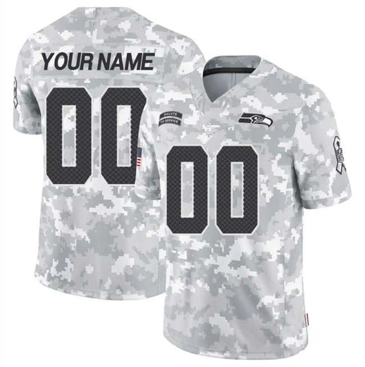 Custom S.Seahawks F.U.S.E Arctic Camo Salute To Service Limited Stitched Football Jersey