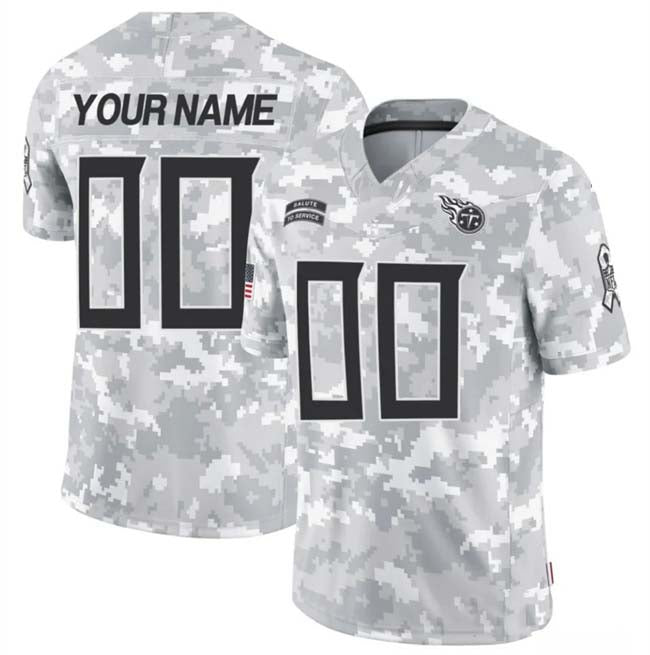 Custom T.Titans F.U.S.E Arctic Camo Salute To Service Limited Stitched Football Jersey