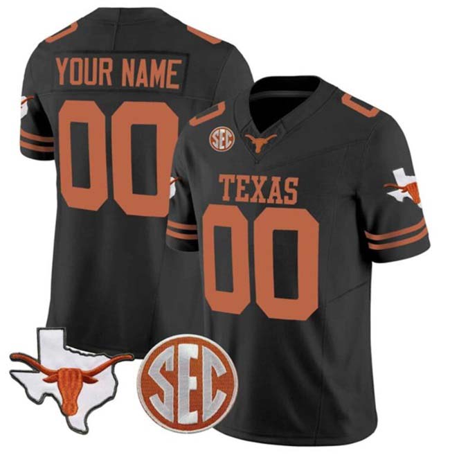 Custom T.Longhorns Black F.U.S.E. Stitched American College Jerseys