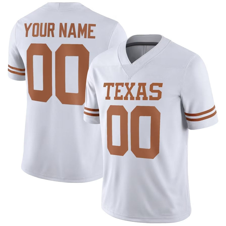 Custom T.Longhorns Game Football Jersey - White American College Jerseys