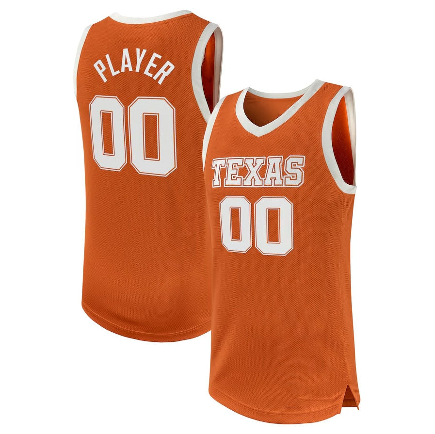 Custom T.Longhorns NIL Pick-A Basketball Replica Jersey - Texas Orange American College Jerseys