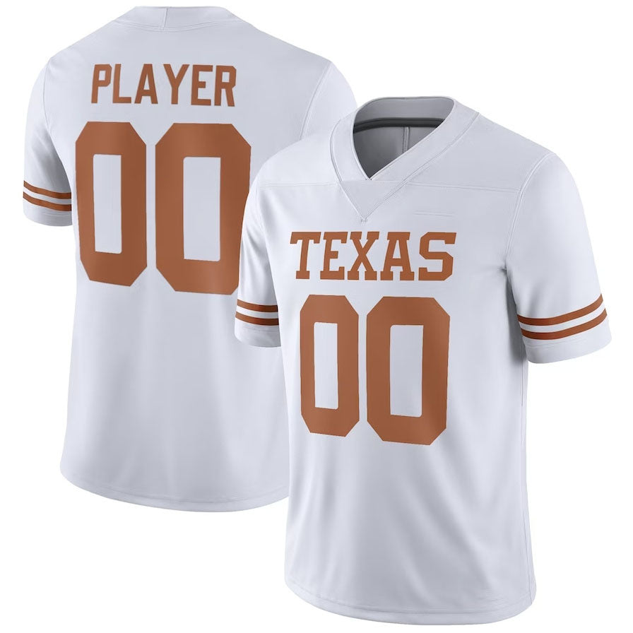 Custom T.Longhorns Pick-A NIL Replica Football Jersey - White American College Jerseys