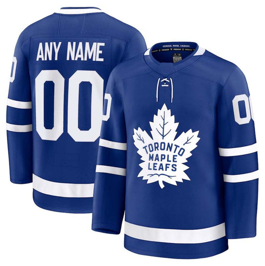 Custom T.Maple Leafs Fanatics Game Premium Jersey - Blue Stitched American Hockey Jerseys