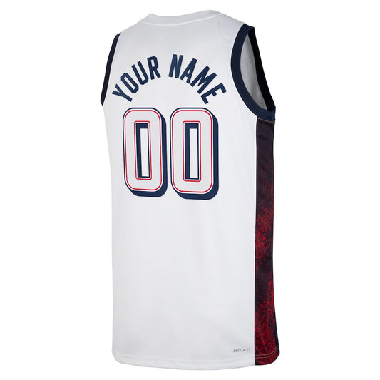 Custom Basketball Unisex Swingman Jersey - White USA Basketball Jersey