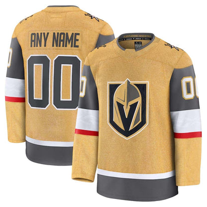 Custom V.Golden Knights Fanatics Game Premium Jersey - Gold Stitched American Hockey Jerseys