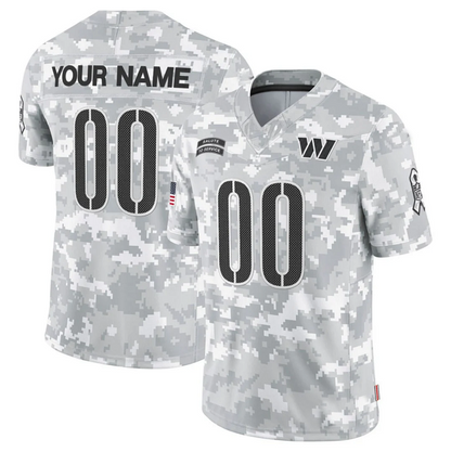 Custom W.Commanders F.U.S.E Arctic Camo Salute To Service Limited Stitched Football Jersey