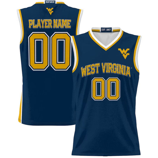 Custom W.Virginia Mountaineers NIL Pick-A Lightweight Basketball Jersey - Navy American College Jerseys