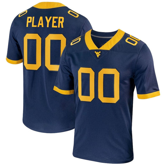 Custom W.Virginia Mountaineers Pick-A NIL Replica Football Jersey - Navy American College Jerseys