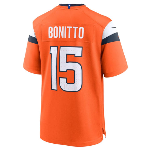 D.Broncos #15 Nik Bonitto Player Orange Team Game Stitched American Football Jerseys