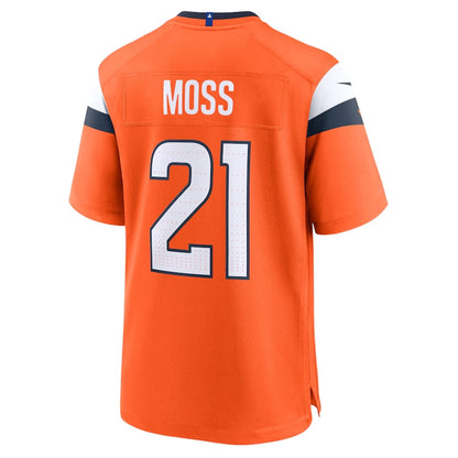 D.Broncos #21 Riley Moss Player Orange Game Stitched American Football Jerseys