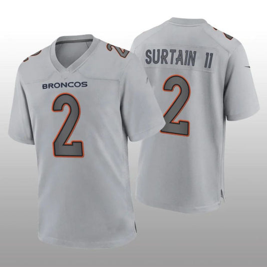 D.Broncos #2 Patrick Surtain II Gray Atmosphere Player Jersey Stitched American Football Jerseys