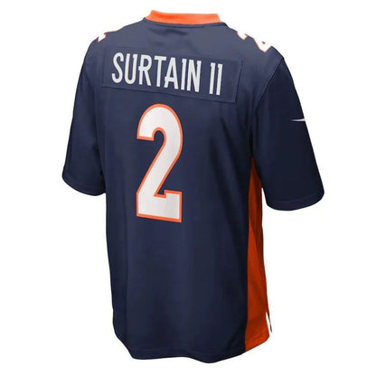 D.Broncos #2 Patrick Surtain II Player Navy Game Jersey Stitched American Football Jerseys