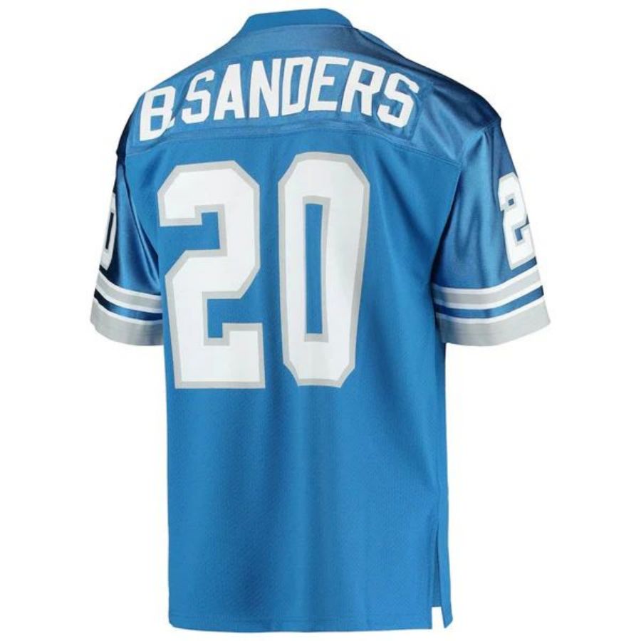 D.Lions #20 Barry Sanders Blue Authentic Throwback Retired Player Football Jerseys