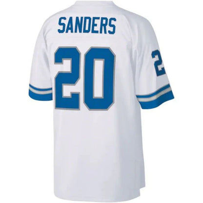 D.Lions #20 Barry Sanders Player Mitchell_Ness White Legacy Replica Game Football Jerseys