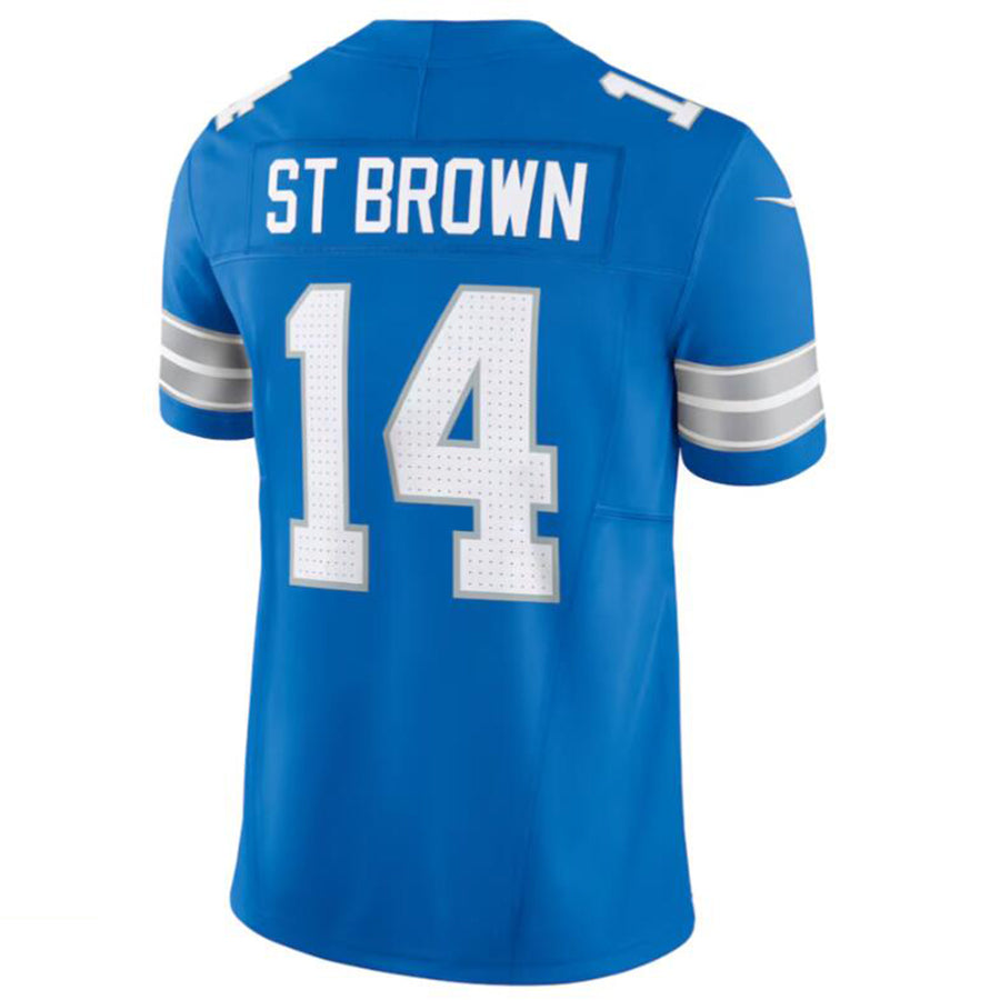 D.Lions #14 Amon-Ra St. Brown Vapor F.U.S.E. Limited Jersey  Blue Player Football Jerseys