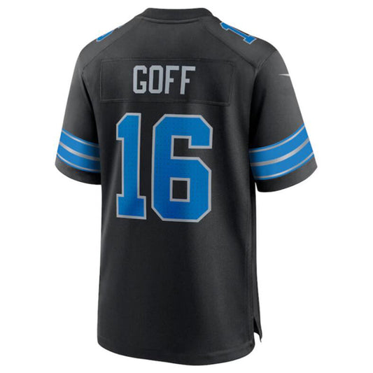 D.Lions #16 Jared Goff Player Black Game Jersey American Stitched Football Jerseys