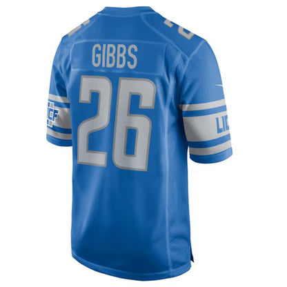 D.Lions #26 Jahmyr Gibbs Player Blue Game Stitched Football Jerseys