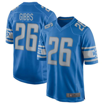 D.Lions #26 Jahmyr Gibbs Player Blue Game Stitched Football Jerseys